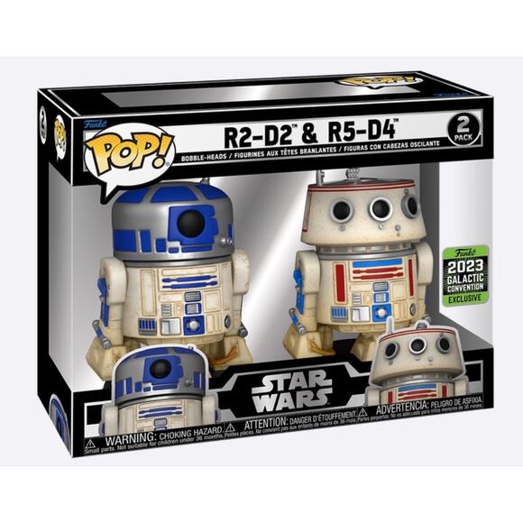Funko Pop! STAR WARS POP! R2-D2 & R5-D4 2-PACK Collectible Gift Set New In Box - Picture 13 of 13